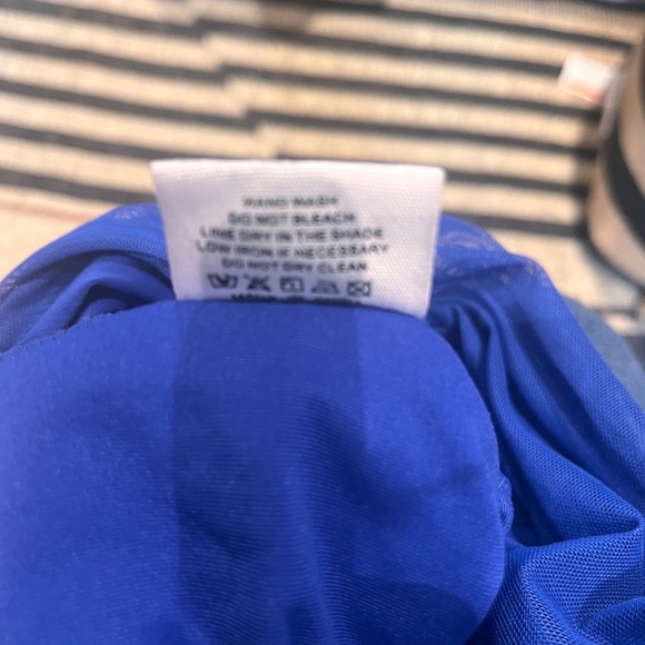 Blue Ruched mini dress, fully lined. - Picture 3 of 10